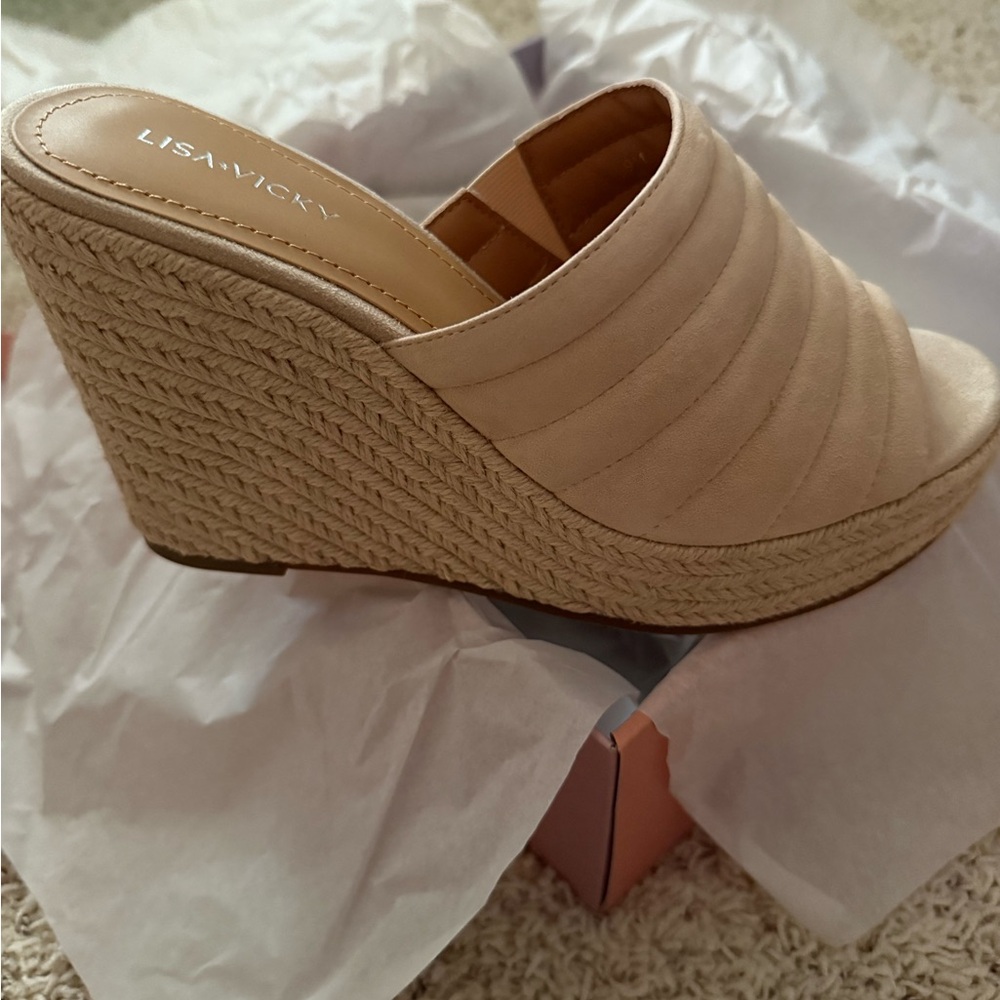 Lisa Vicky Tan Wedge Sandals